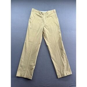 Canali Pants Mens 34x32 Khaki Flat Front Stretch Dress Trouser Made in Italy